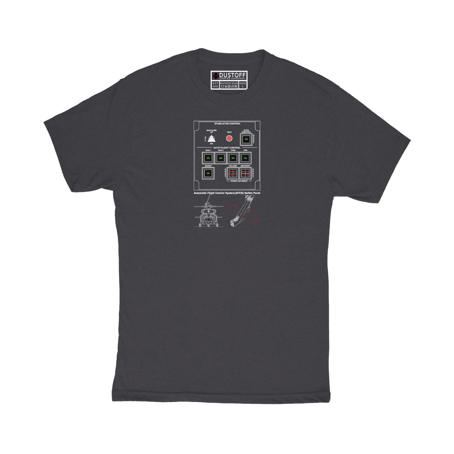 AFCS / Stabilator T-Shirt (UH-60 Blackhawk - Schematic Series) - DUSTOFF Coffee Company