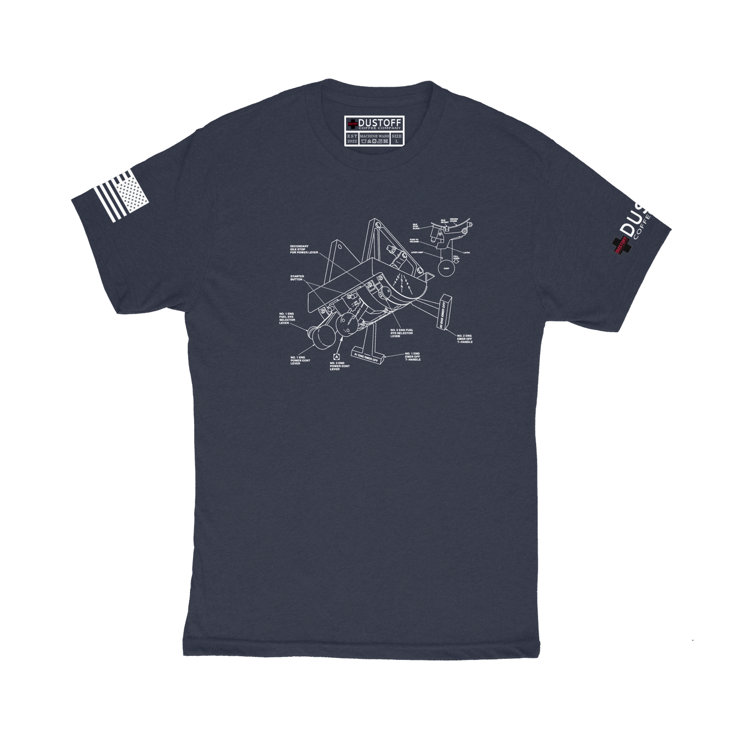 Power Quadrant T-Shirt (UH-60 Blackhawk - Schematic Series) - DUSTOFF Coffee Company