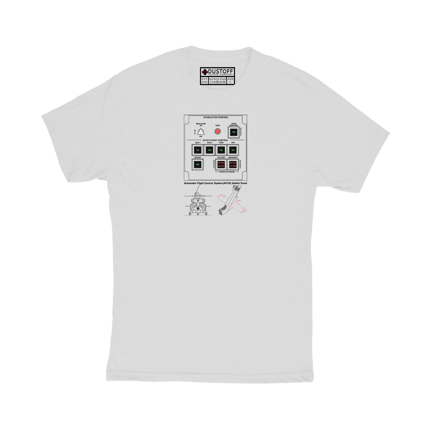 AFCS / Stabilator T-Shirt (UH-60 Blackhawk - Schematic Series) - DUSTOFF Coffee Company