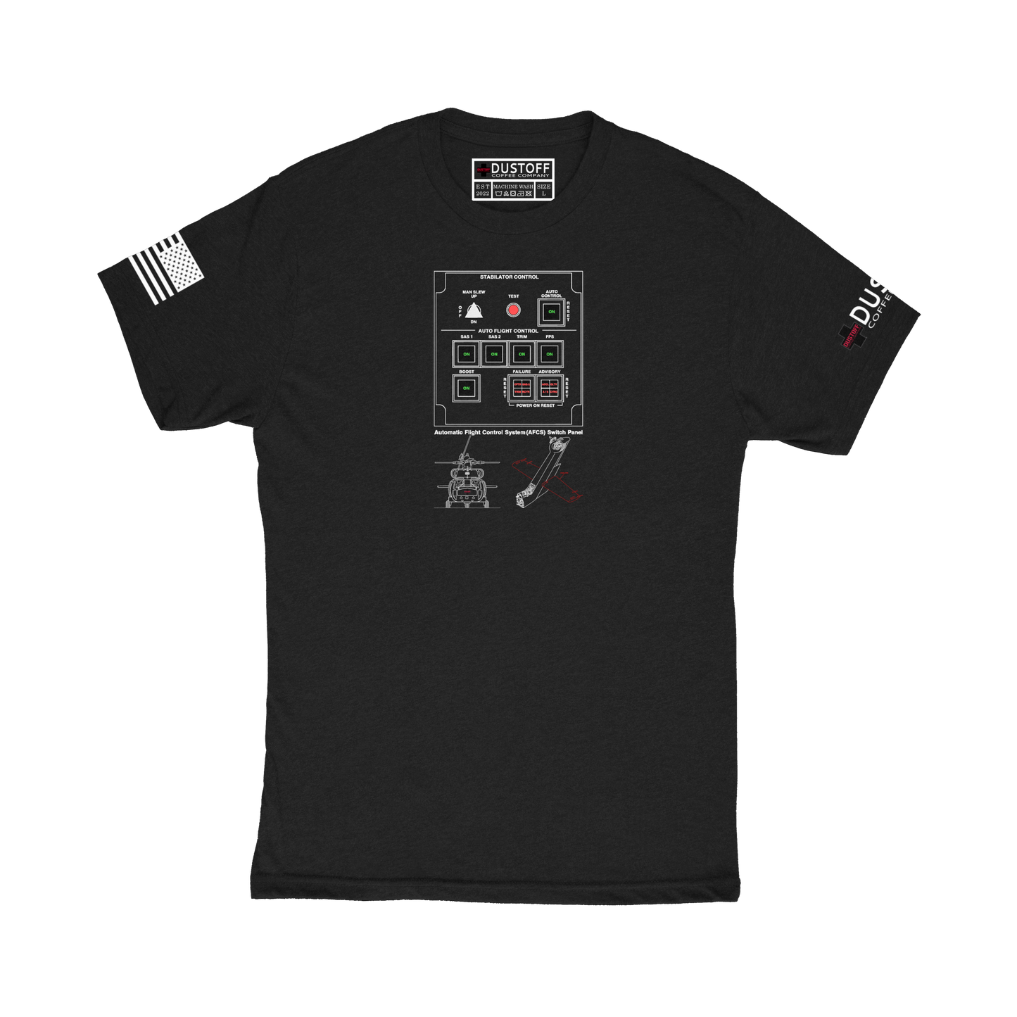 AFCS / Stabilator T-Shirt (UH-60 Blackhawk - Schematic Series) - DUSTOFF Coffee Company