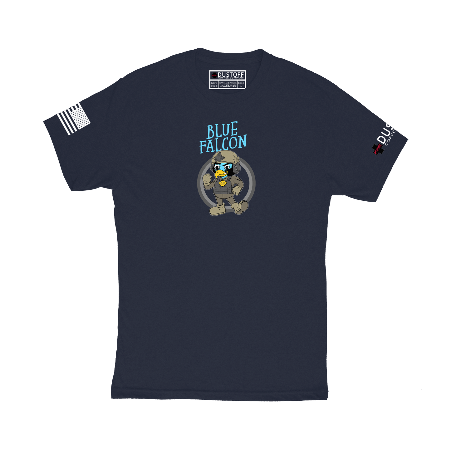 Blue Falcon T-Shirt - DUSTOFF Coffee Company