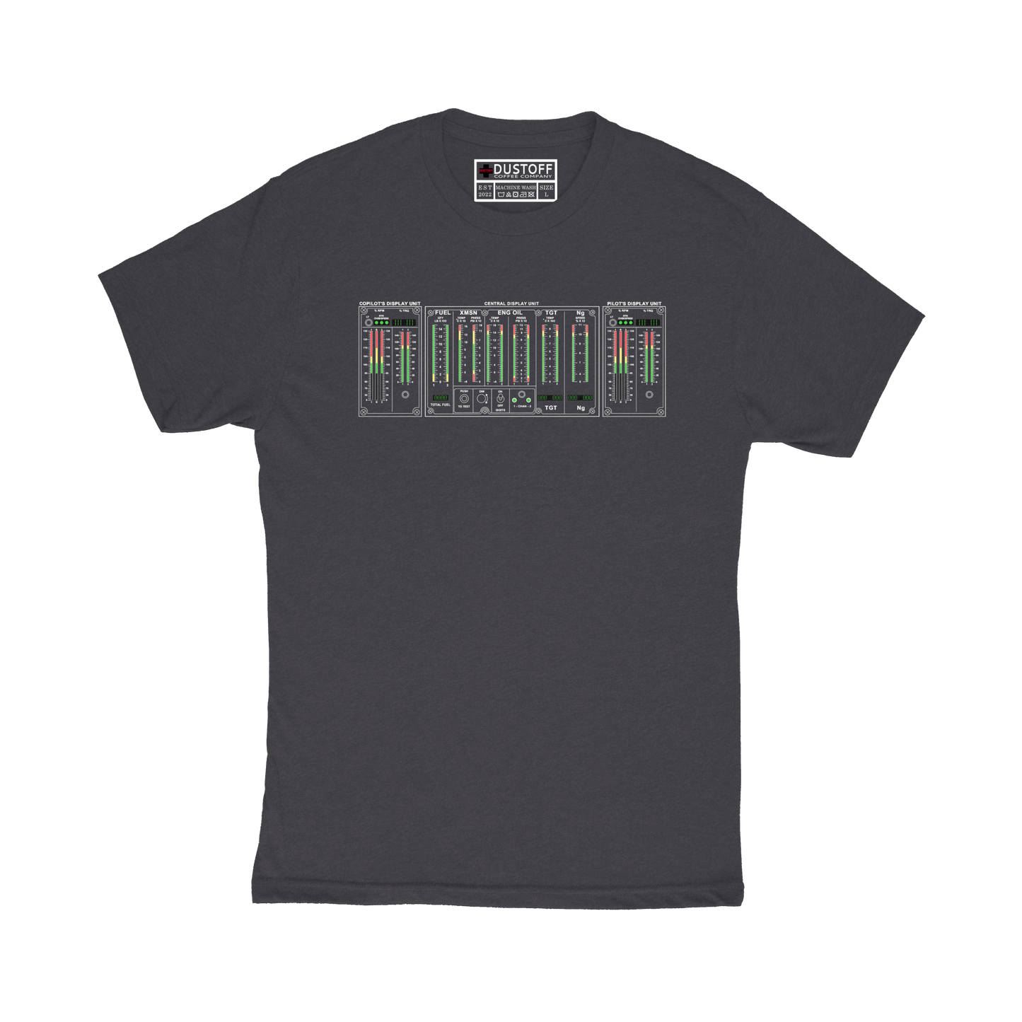 CDU / PDU T-Shirt (UH-60 Blackhawk - Schematic Series) - DUSTOFF Coffee Company