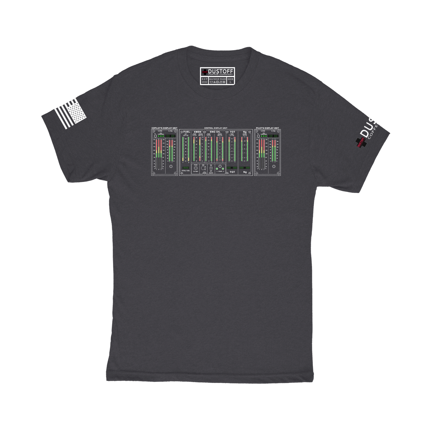 CDU / PDU T-Shirt (UH-60 Blackhawk - Schematic Series) - DUSTOFF Coffee Company