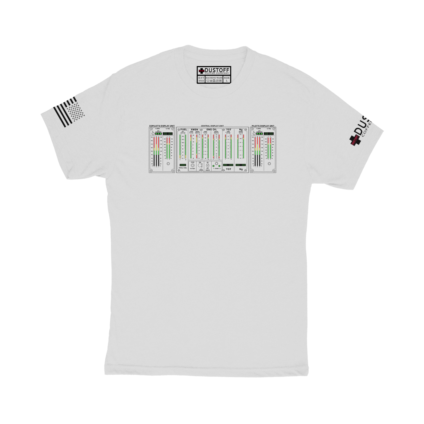 CDU / PDU T-Shirt (UH-60 Blackhawk - Schematic Series) - DUSTOFF Coffee Company