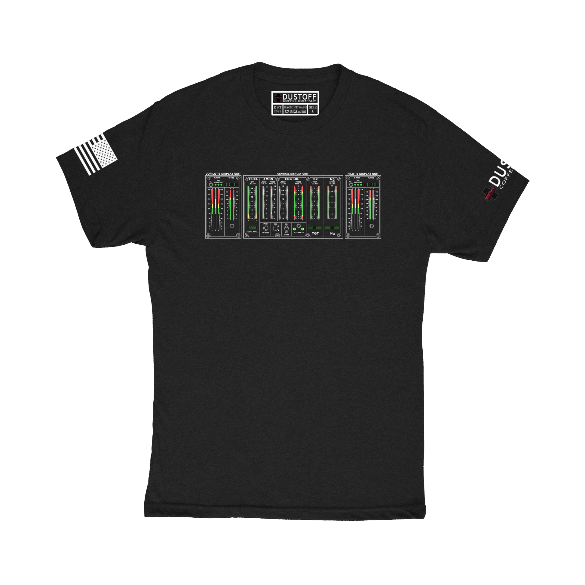 CDU / PDU T-Shirt (UH-60 Blackhawk - Schematic Series) - DUSTOFF Coffee Company