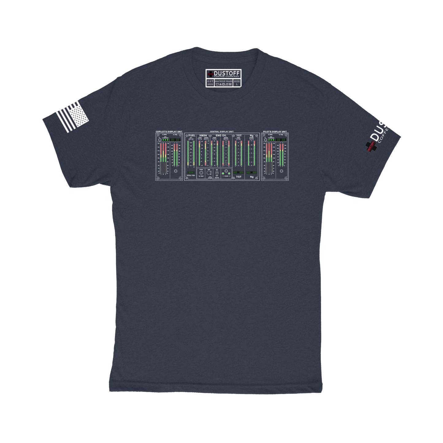 CDU / PDU T-Shirt (UH-60 Blackhawk - Schematic Series) - DUSTOFF Coffee Company