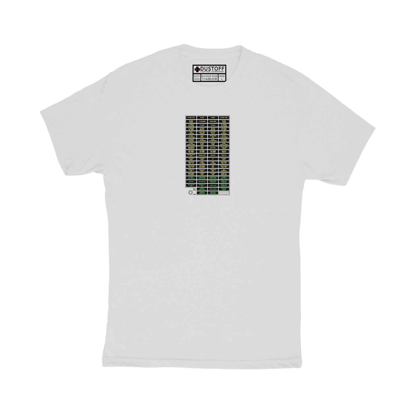 Caution Advisory Panel T-Shirt (UH-60 Blackhawk - Schematic Series) - DUSTOFF Coffee Company