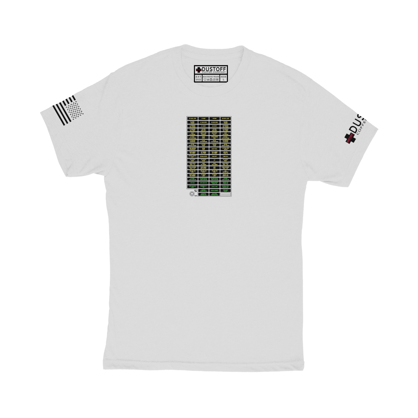 Caution Advisory Panel T-Shirt (UH-60 Blackhawk - Schematic Series) - DUSTOFF Coffee Company