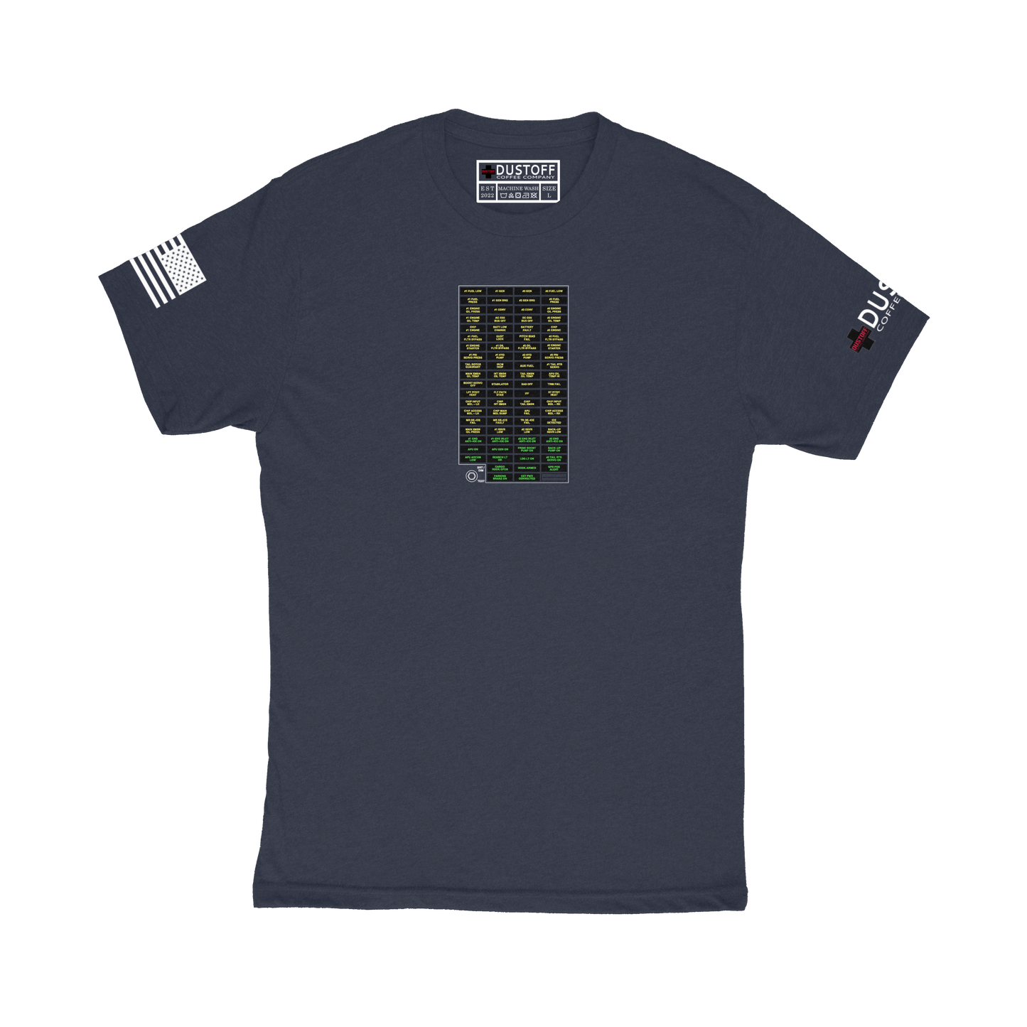 Caution Advisory Panel T-Shirt (UH-60 Blackhawk - Schematic Series) - DUSTOFF Coffee Company