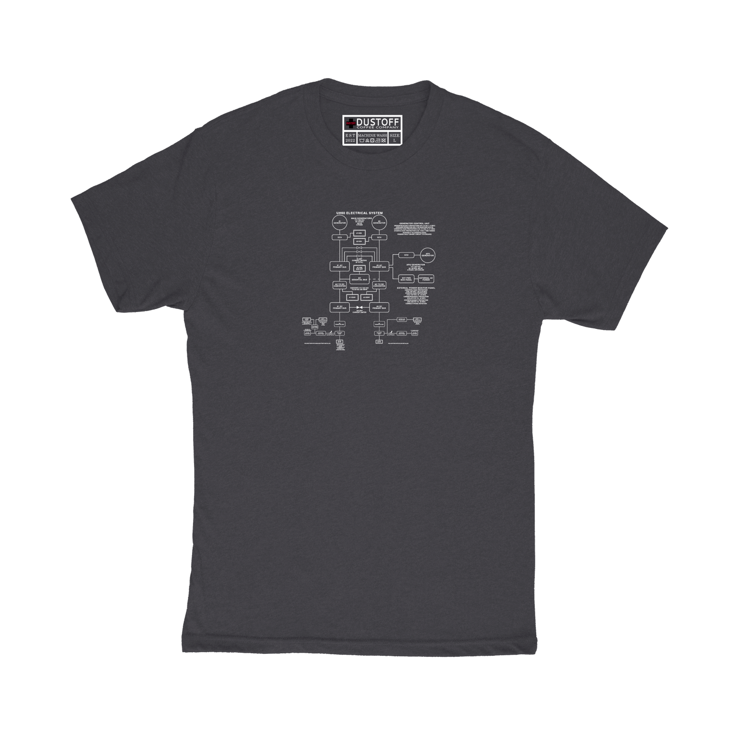 Electrical System T-Shirt (UH-60 Blackhawk - Schematic Series) - DUSTOFF Coffee Company