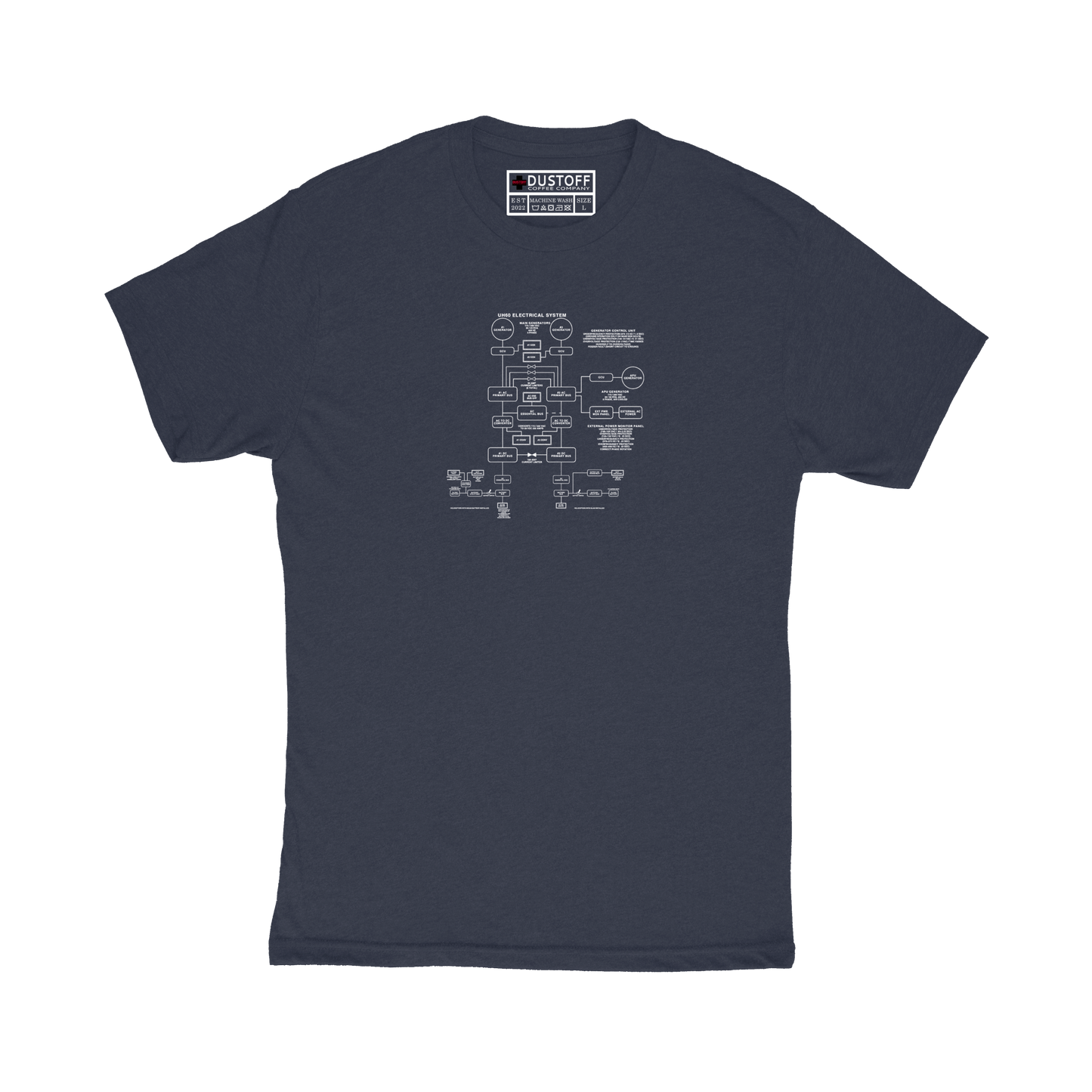 Electrical System T-Shirt (UH-60 Blackhawk - Schematic Series) - DUSTOFF Coffee Company