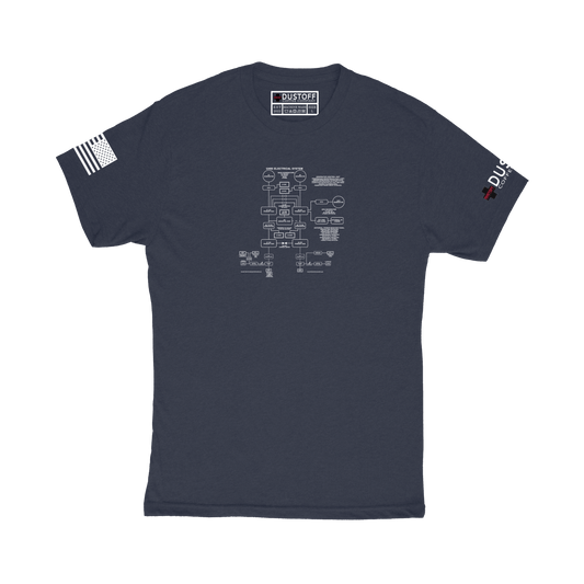 Electrical System T-Shirt (UH-60 Blackhawk - Schematic Series) - DUSTOFF Coffee Company