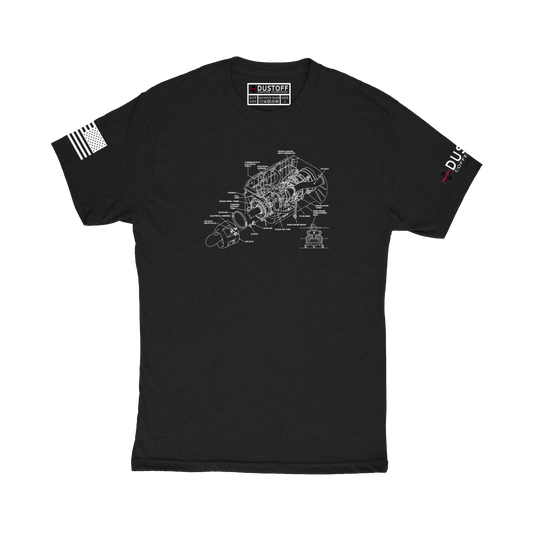 Engine Compartment T-Shirt (UH-60 Blackhawk - Schematic Series) - DUSTOFF Coffee Company
