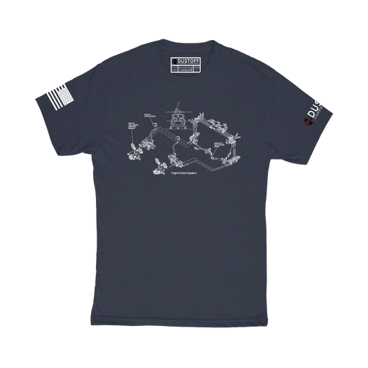 Flight Control System T-Shirt (UH-60 Blackhawk - Schematic Series) - DUSTOFF Coffee Company
