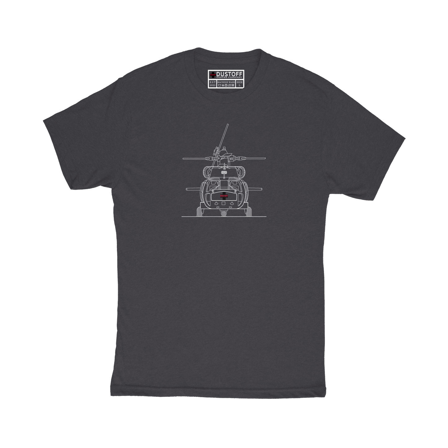 Front Profile T-Shirt (UH-60 Blackhawk - Schematic Series) - DUSTOFF Coffee Company
