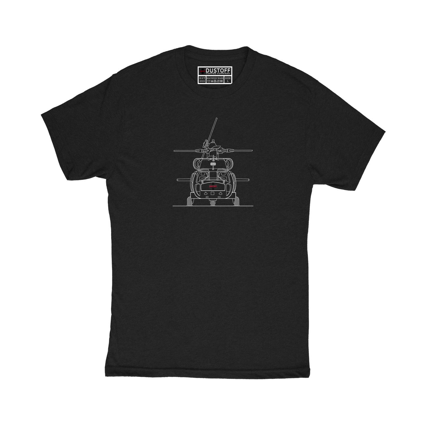 Front Profile T-Shirt (UH-60 Blackhawk - Schematic Series) - DUSTOFF Coffee Company