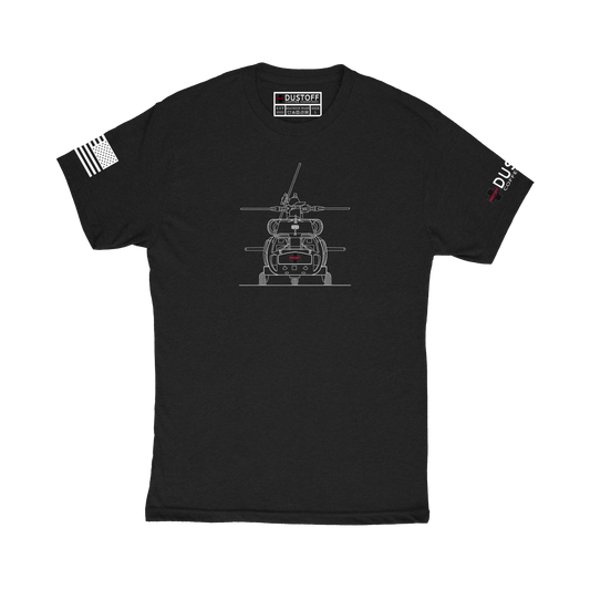 Front Profile T-Shirt (UH-60 Blackhawk - Schematic Series) - DUSTOFF Coffee Company