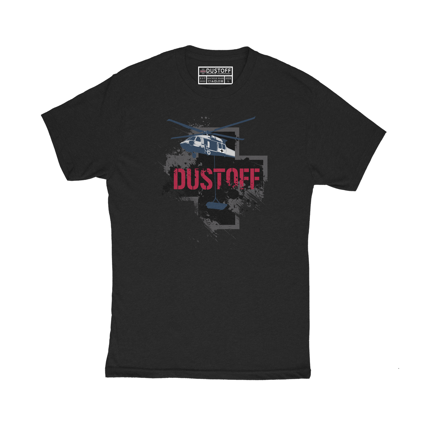 DCC Logo with Blackhawk Hoist T-Shirt - DUSTOFF Coffee Company