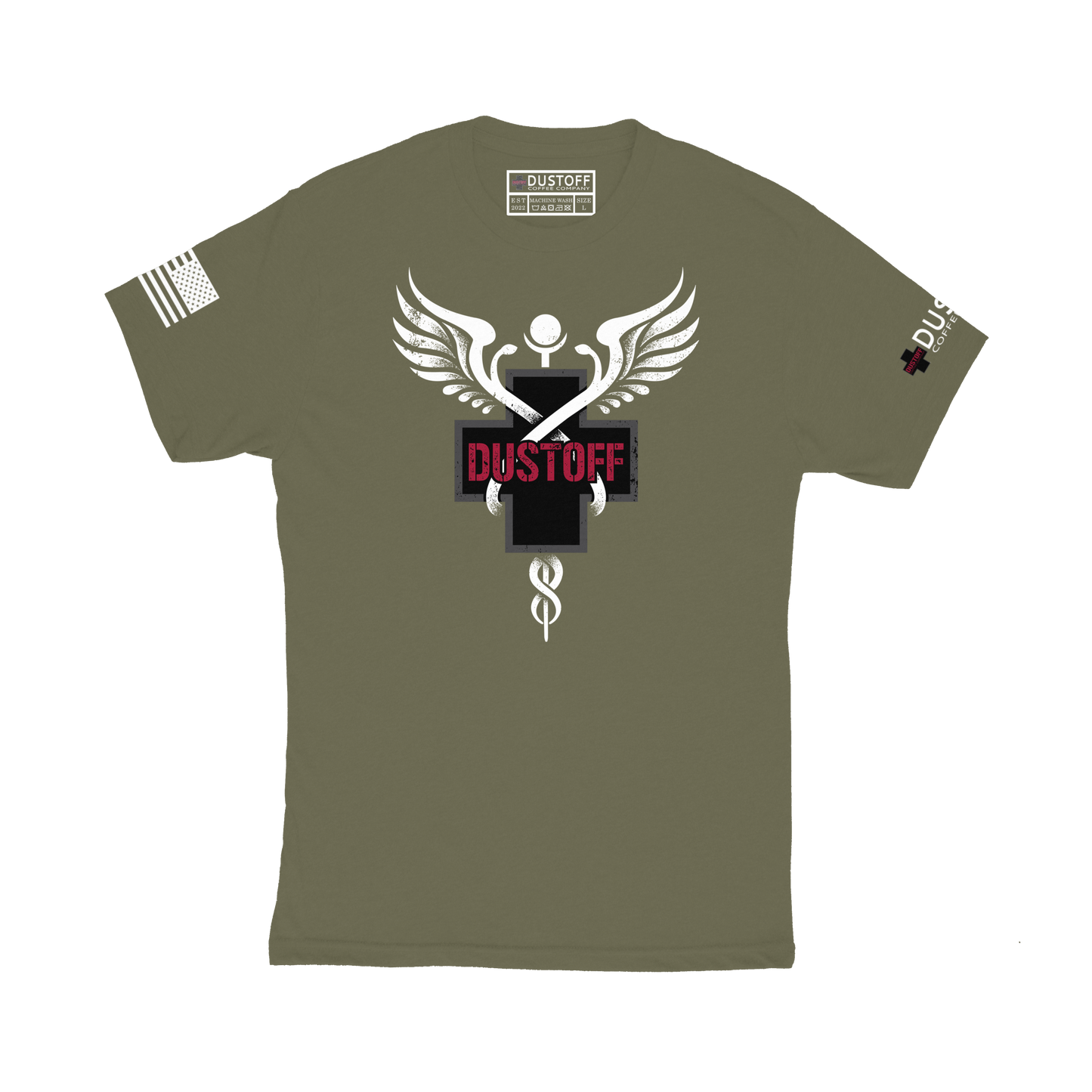 DCC Logo and Caduceus T-Shirt - DUSTOFF Coffee Company