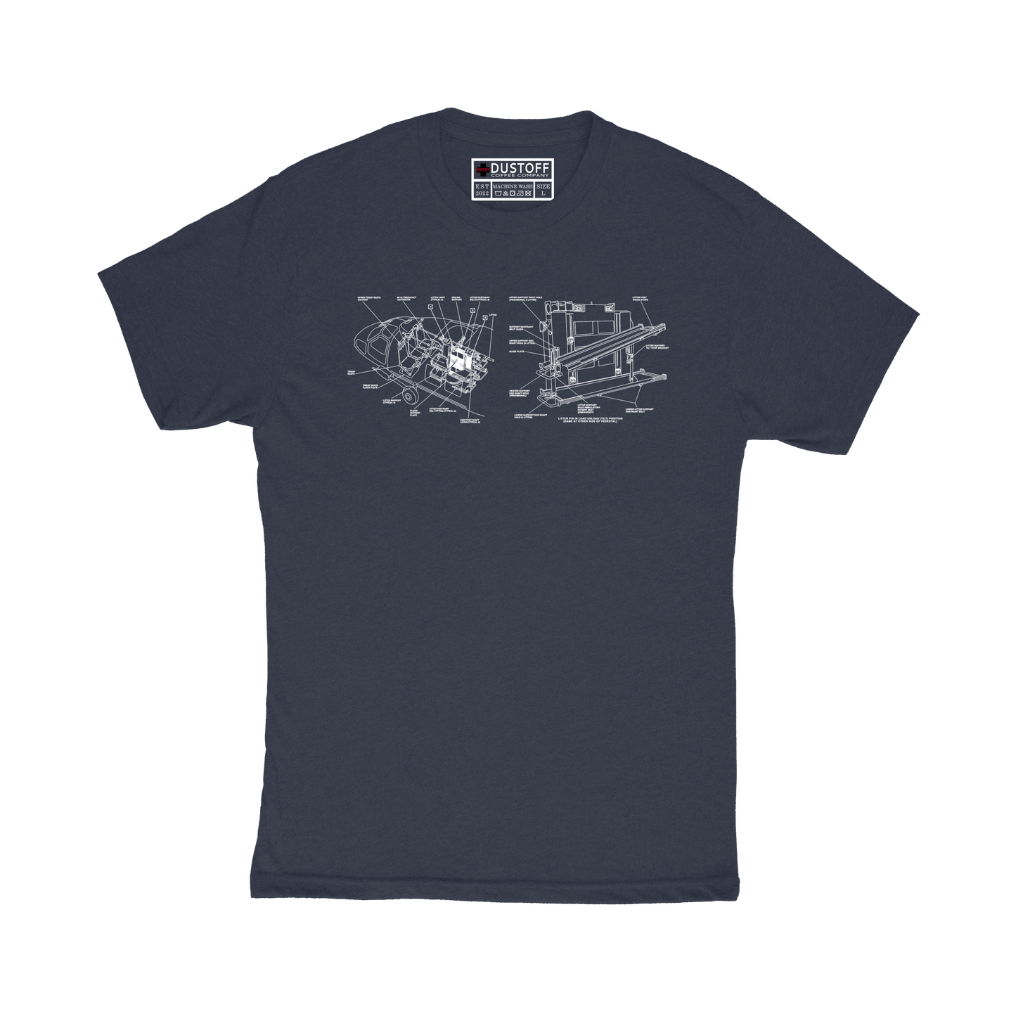 Litter Configuration T-Shirt (UH-60 Blackhawk - Schematic Series) - DUSTOFF Coffee Company