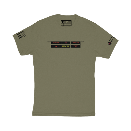 Master Warning Panel T-Shirt (UH-60 Blackhawk - Schematic Series) - DUSTOFF Coffee Company
