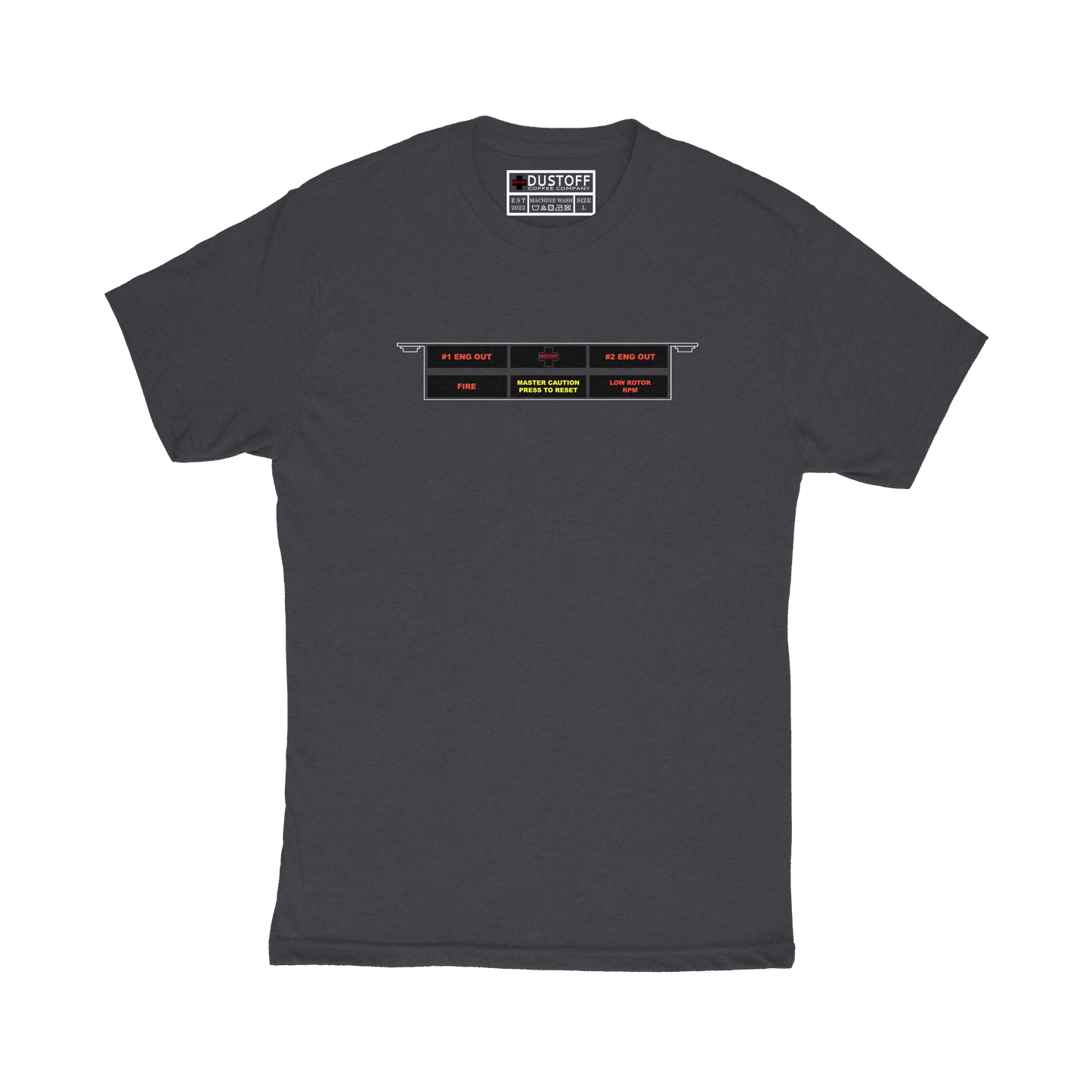 Master Warning Panel T-Shirt (UH-60 Blackhawk - Schematic Series) - DUSTOFF Coffee Company