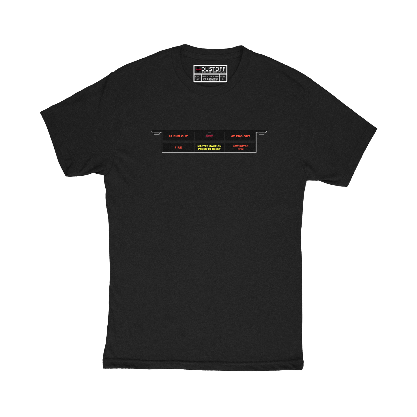 Master Warning Panel T-Shirt (UH-60 Blackhawk - Schematic Series) - DUSTOFF Coffee Company