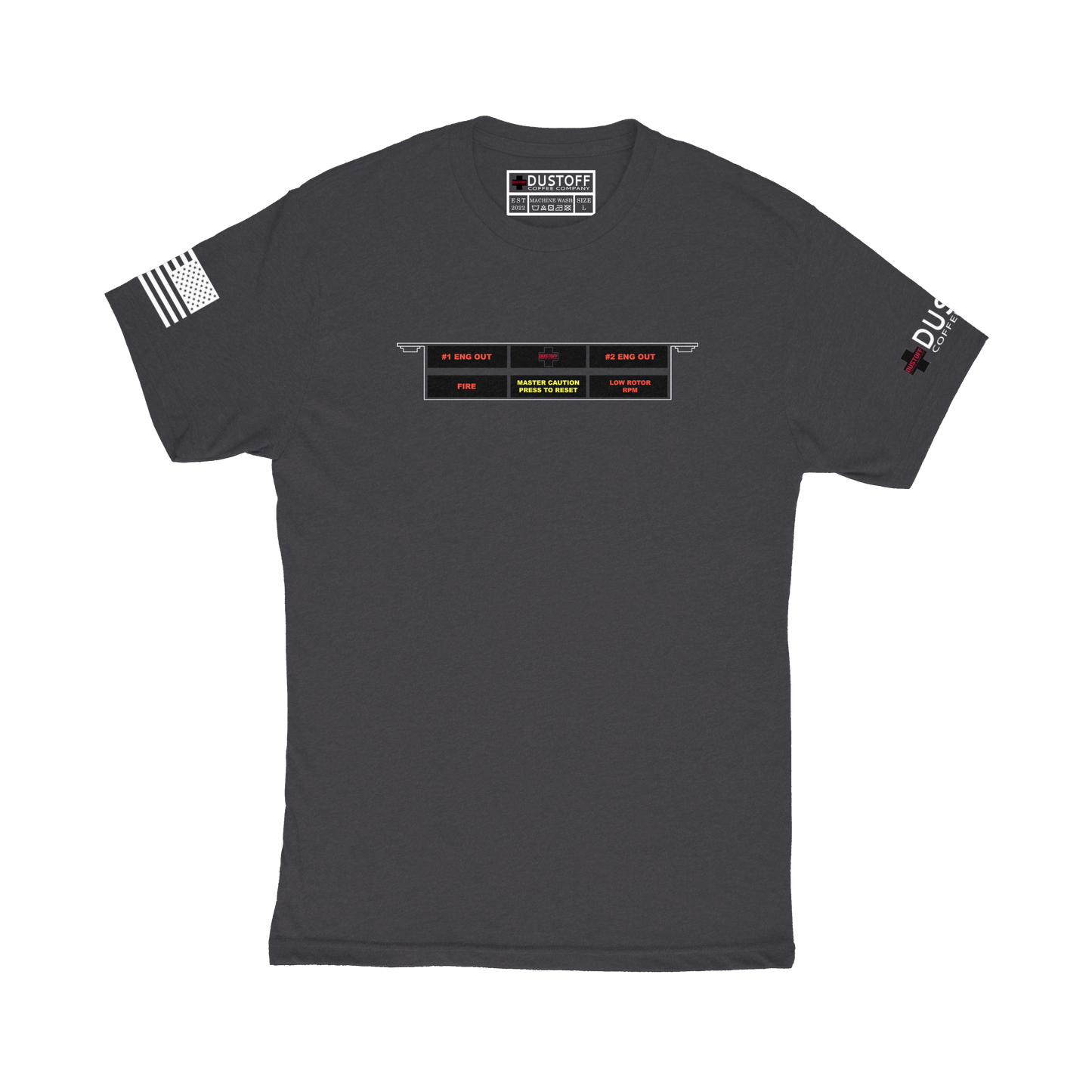 Master Warning Panel T-Shirt (UH-60 Blackhawk - Schematic Series) - DUSTOFF Coffee Company