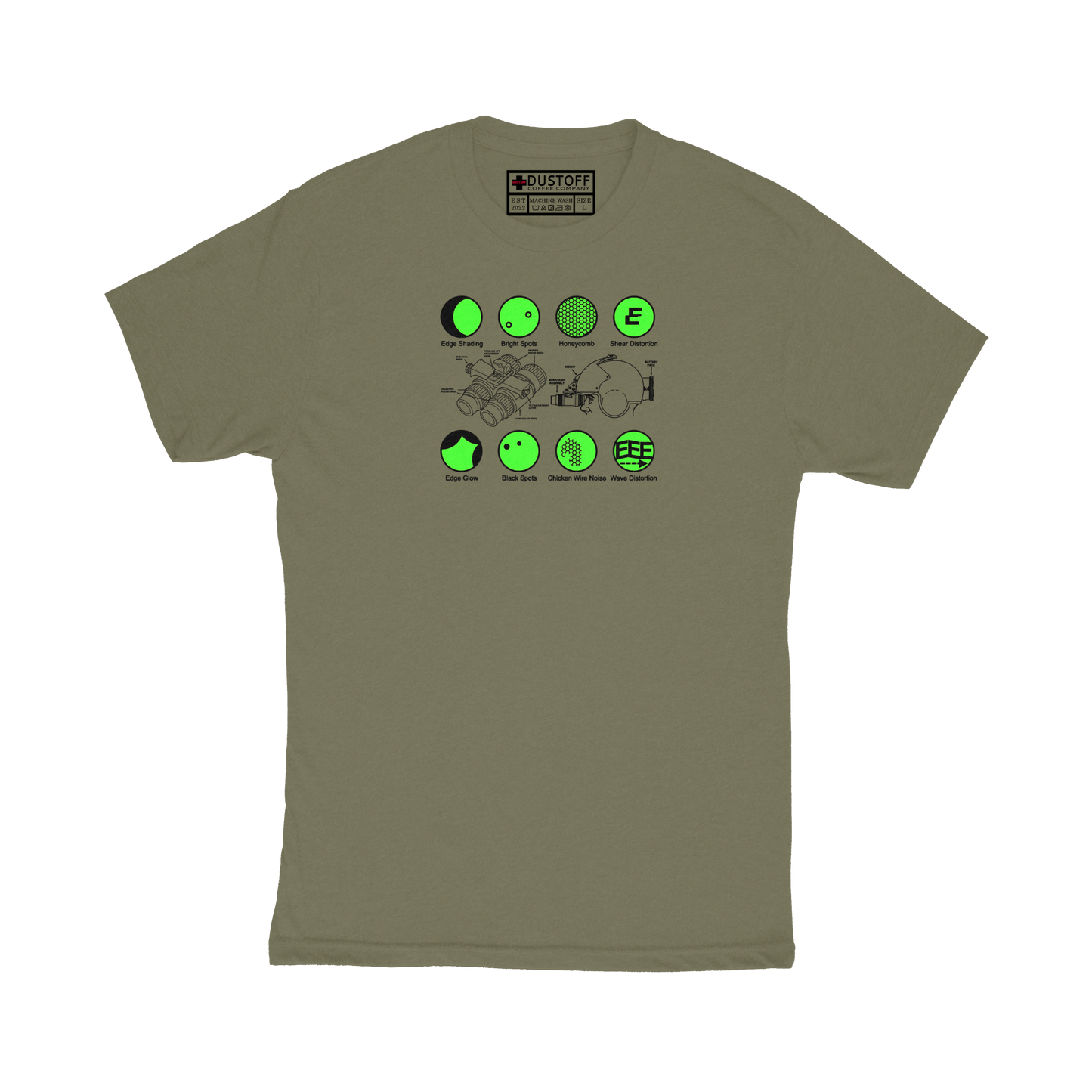 Night Vision Goggles (NVG) - Image Defects T-Shirt - DUSTOFF Coffee Company