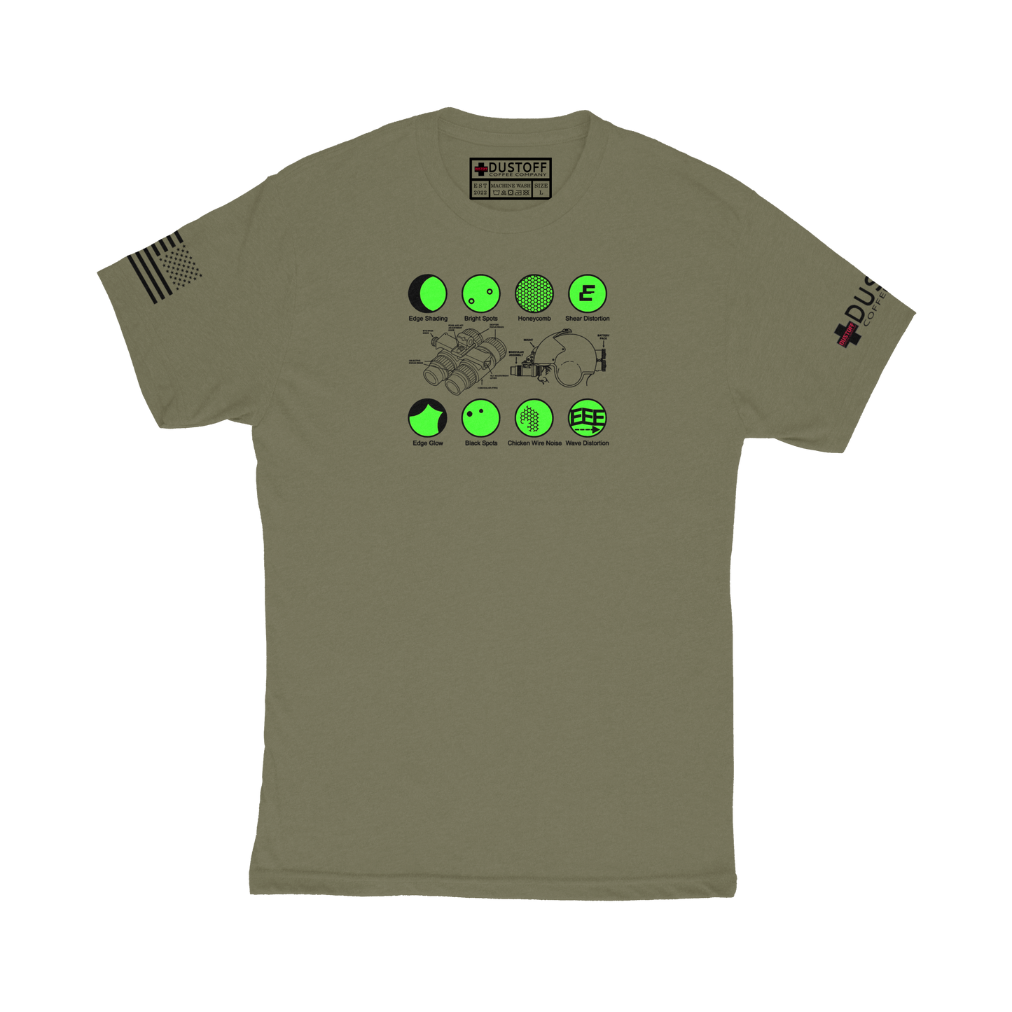 Night Vision Goggles (NVG) - Image Defects T-Shirt - DUSTOFF Coffee Company
