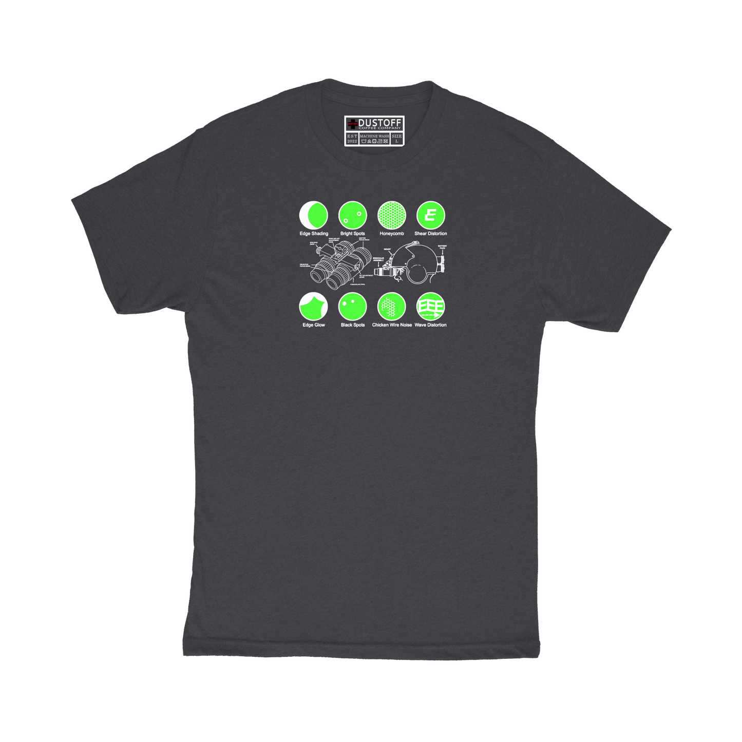Night Vision Goggles (NVG) - Image Defects T-Shirt - DUSTOFF Coffee Company