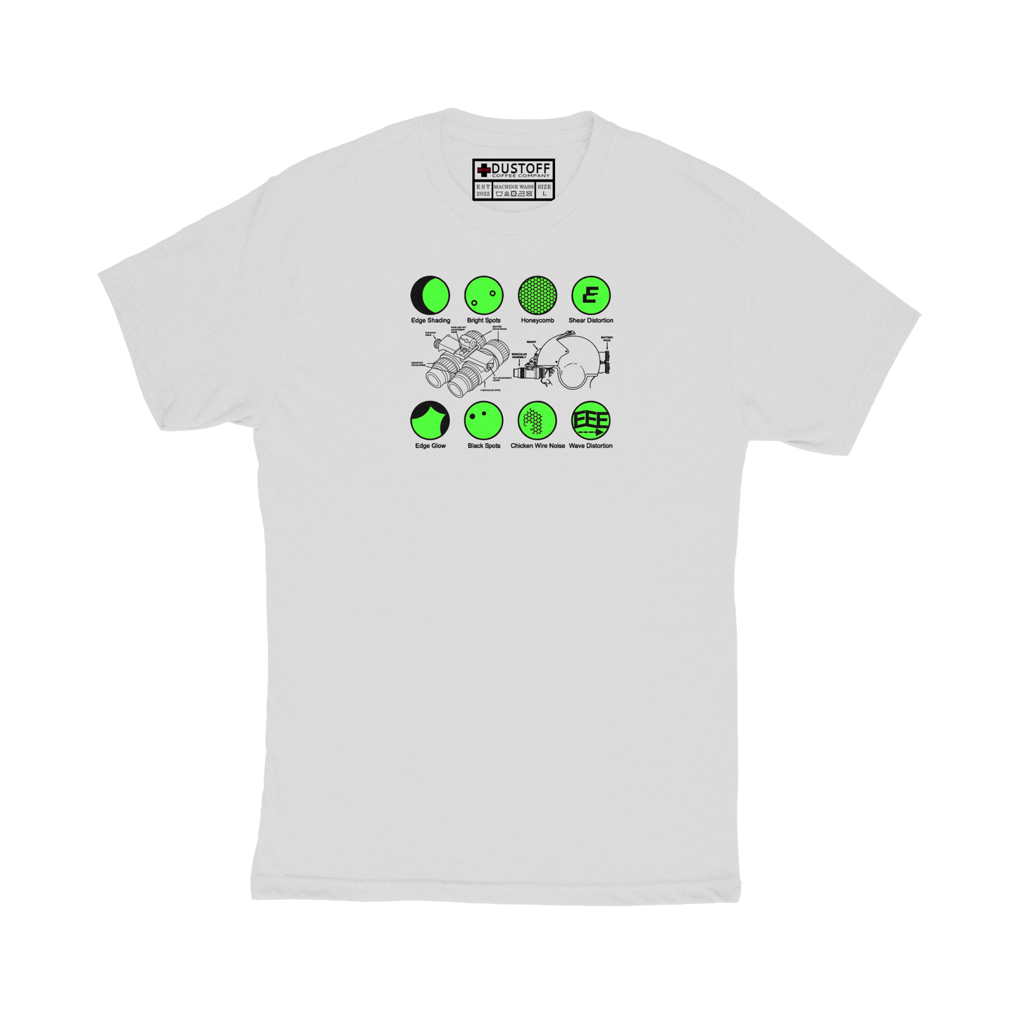 Night Vision Goggles (NVG) - Image Defects T-Shirt - DUSTOFF Coffee Company