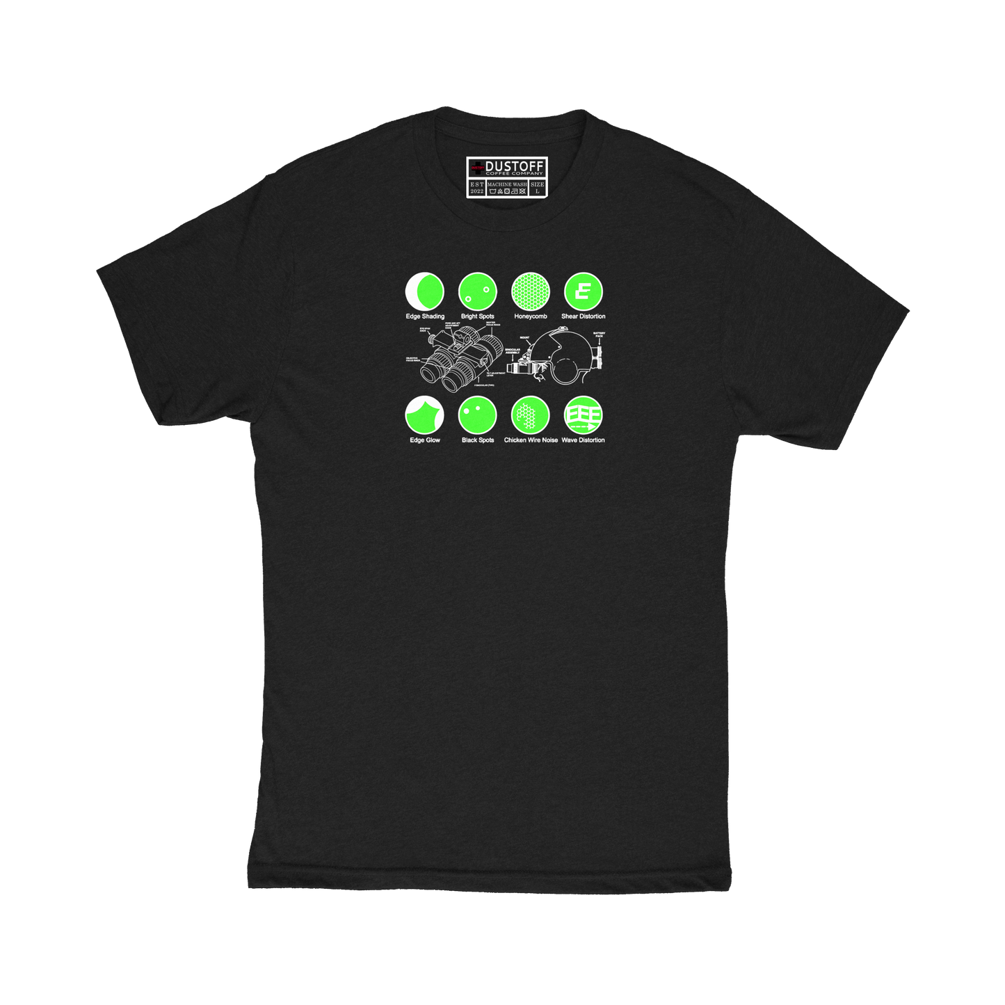 Night Vision Goggles (NVG) - Image Defects T-Shirt - DUSTOFF Coffee Company