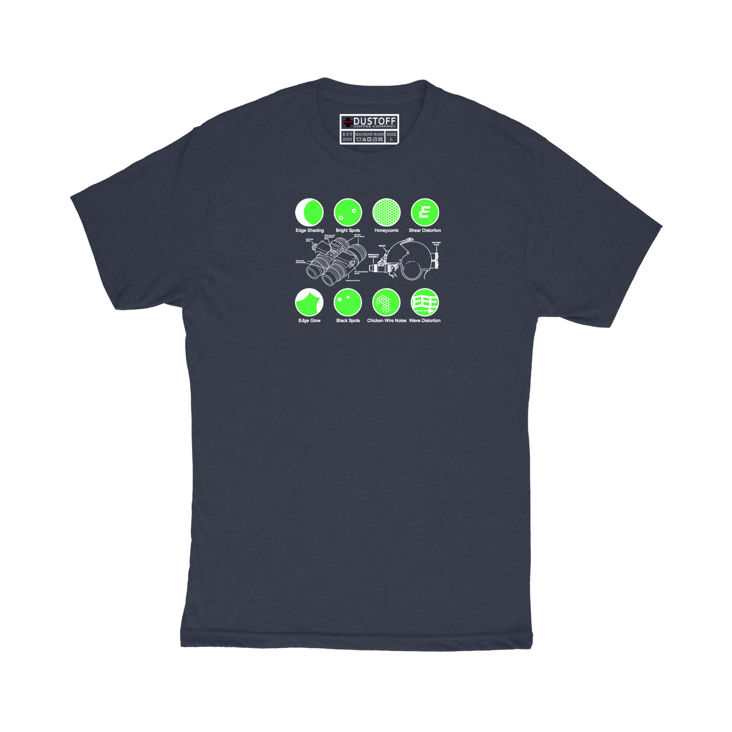 Night Vision Goggles (NVG) - Image Defects T-Shirt - DUSTOFF Coffee Company