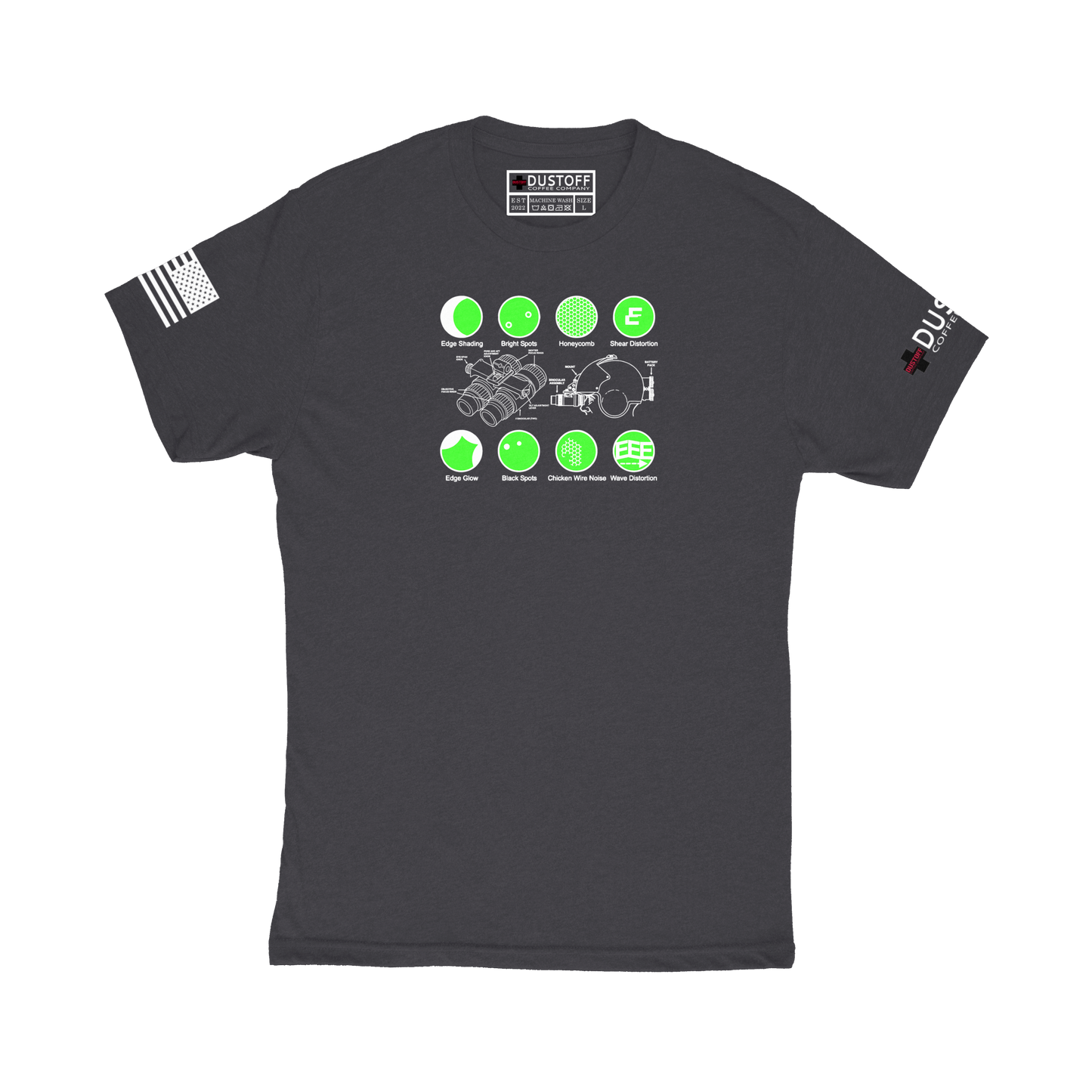 Night Vision Goggles (NVG) - Image Defects T-Shirt - DUSTOFF Coffee Company