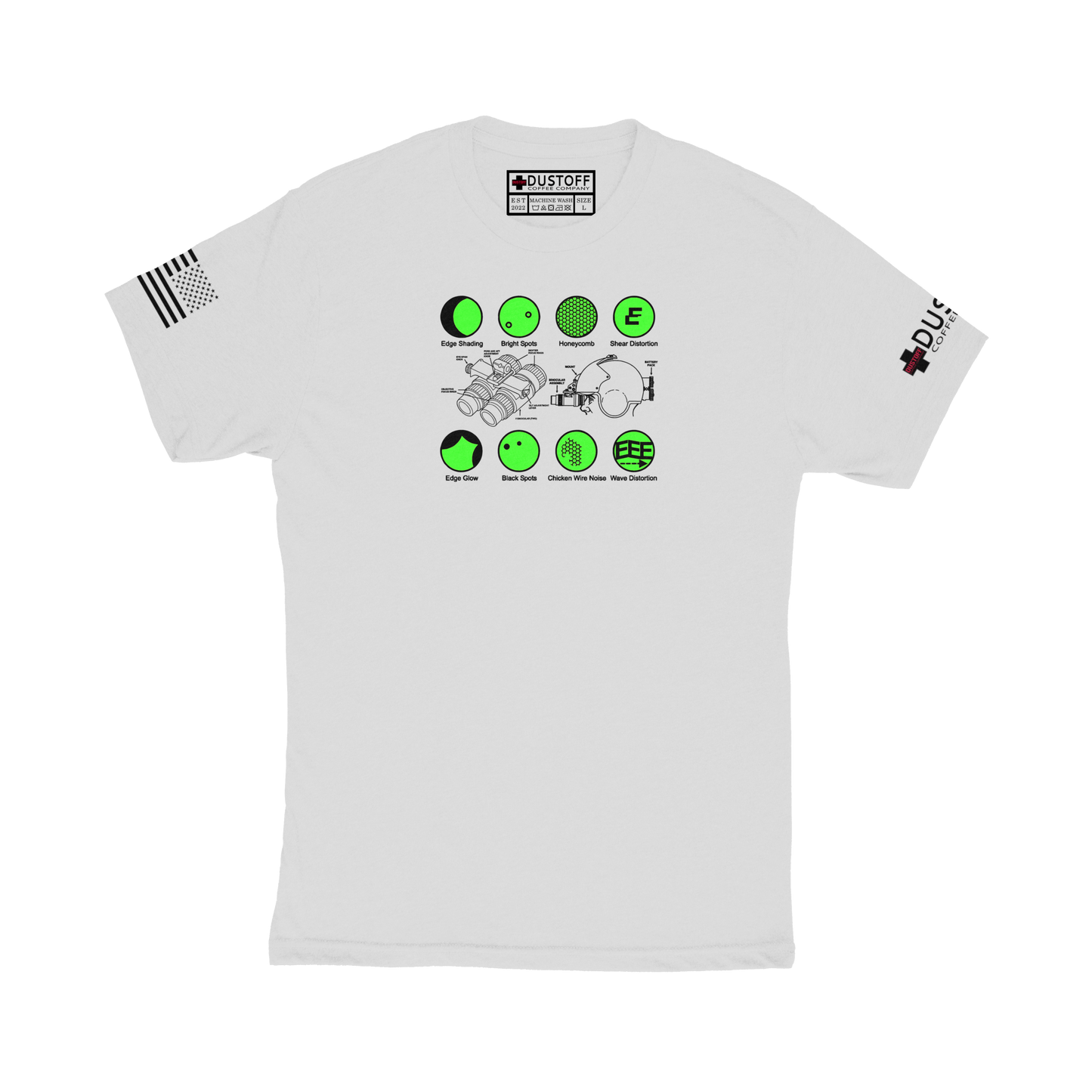 Night Vision Goggles (NVG) - Image Defects T-Shirt - DUSTOFF Coffee Company