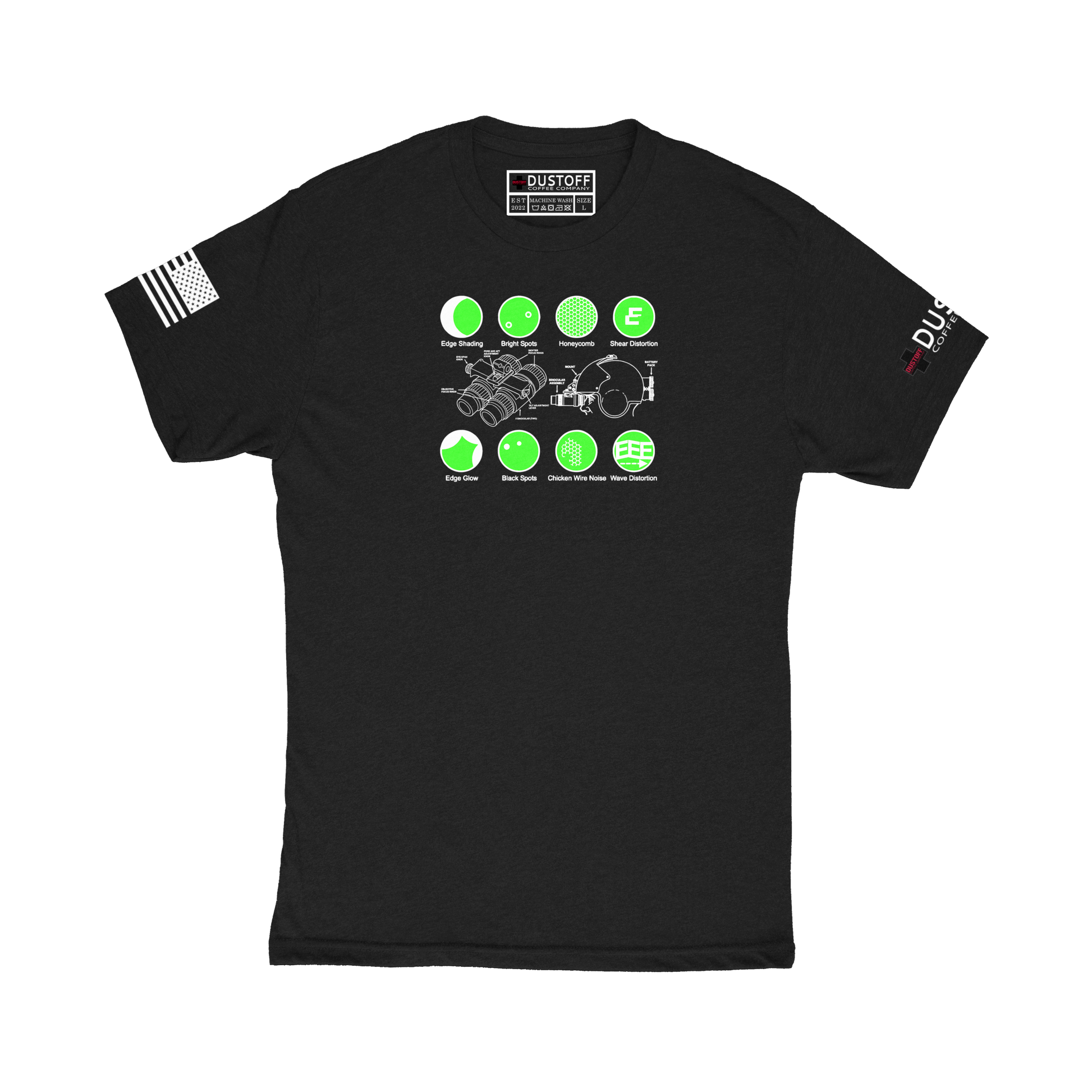 Night Vision Goggles (NVG) - Image Defects T-Shirt - DUSTOFF Coffee Company