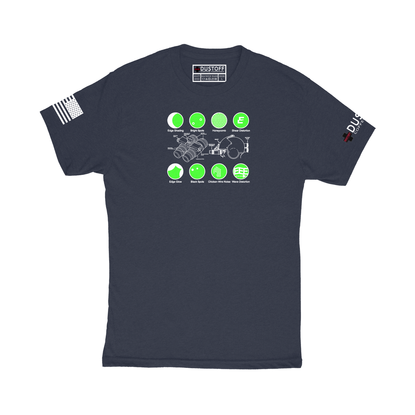 Night Vision Goggles (NVG) - Image Defects T-Shirt - DUSTOFF Coffee Company