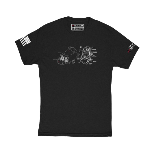 Pilot Seat T-Shirt (UH-60 Blackhawk - Schematic Series) - DUSTOFF Coffee Company
