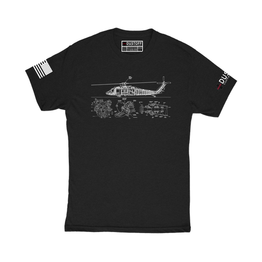 Rotor Hub Assembly T-Shirt (UH-60 Blackhawk - Schematic Series) - DUSTOFF Coffee Company