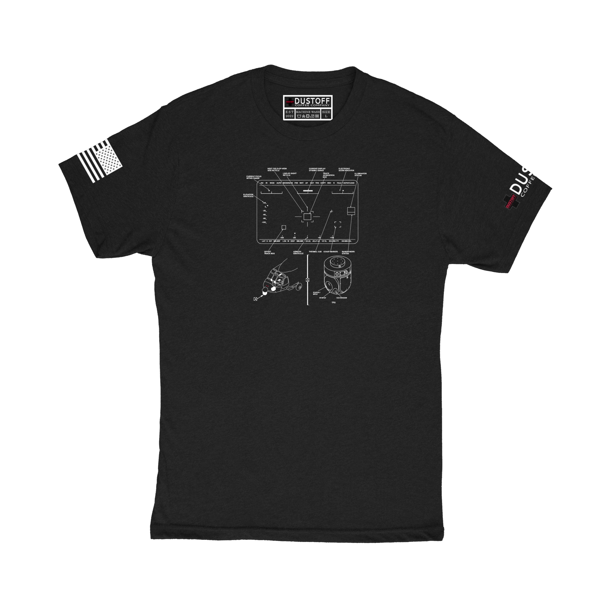 Sensor Pod T-Shirt (UH-60 Blackhawk - Schematic Series) - DUSTOFF Coffee Company