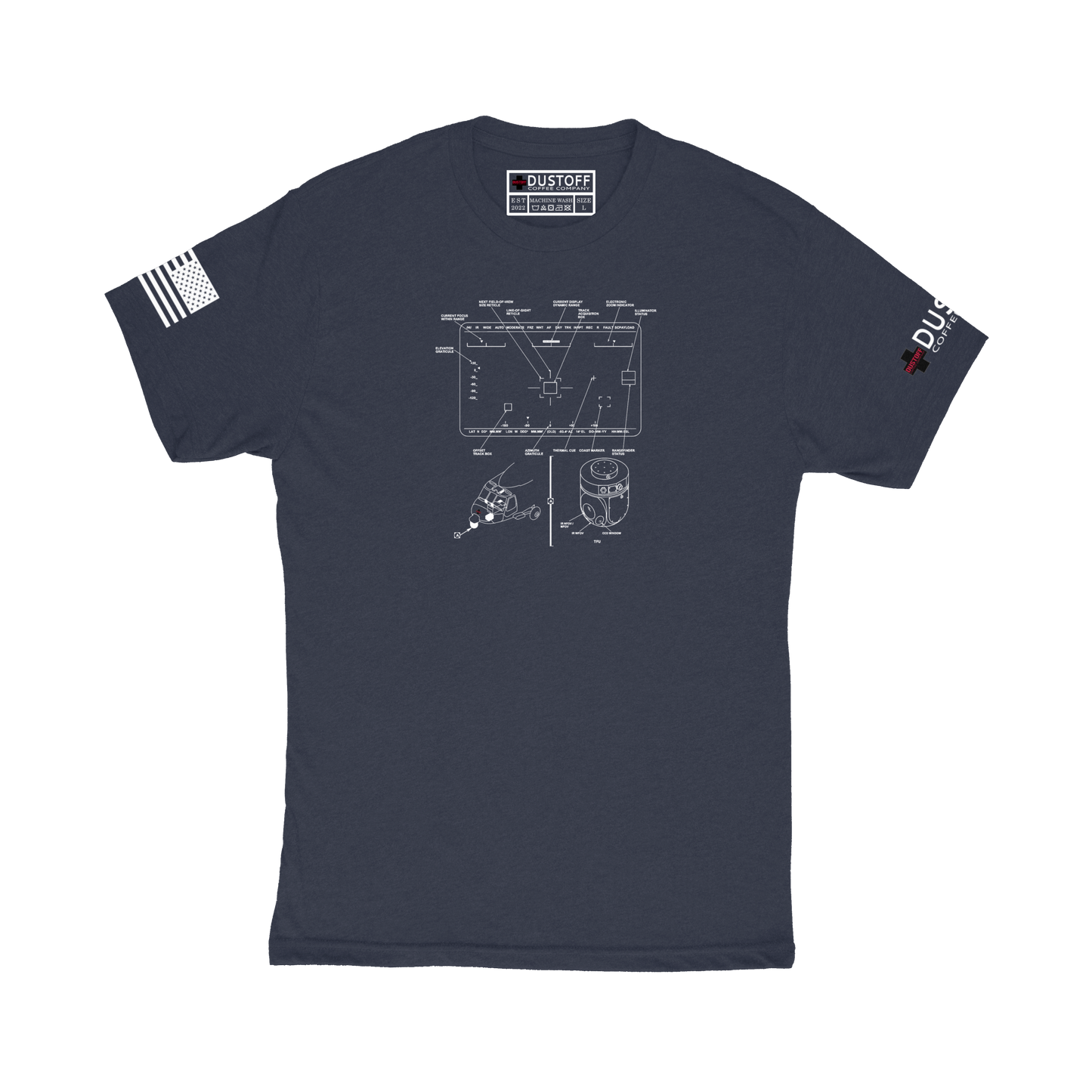 Sensor Pod T-Shirt (UH-60 Blackhawk - Schematic Series) - DUSTOFF Coffee Company