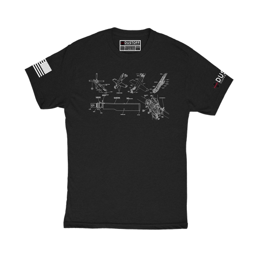 Tail Rotor Assembly T-Shirt (UH-60 Blackhawk - Schematic Series) - DUSTOFF Coffee Company