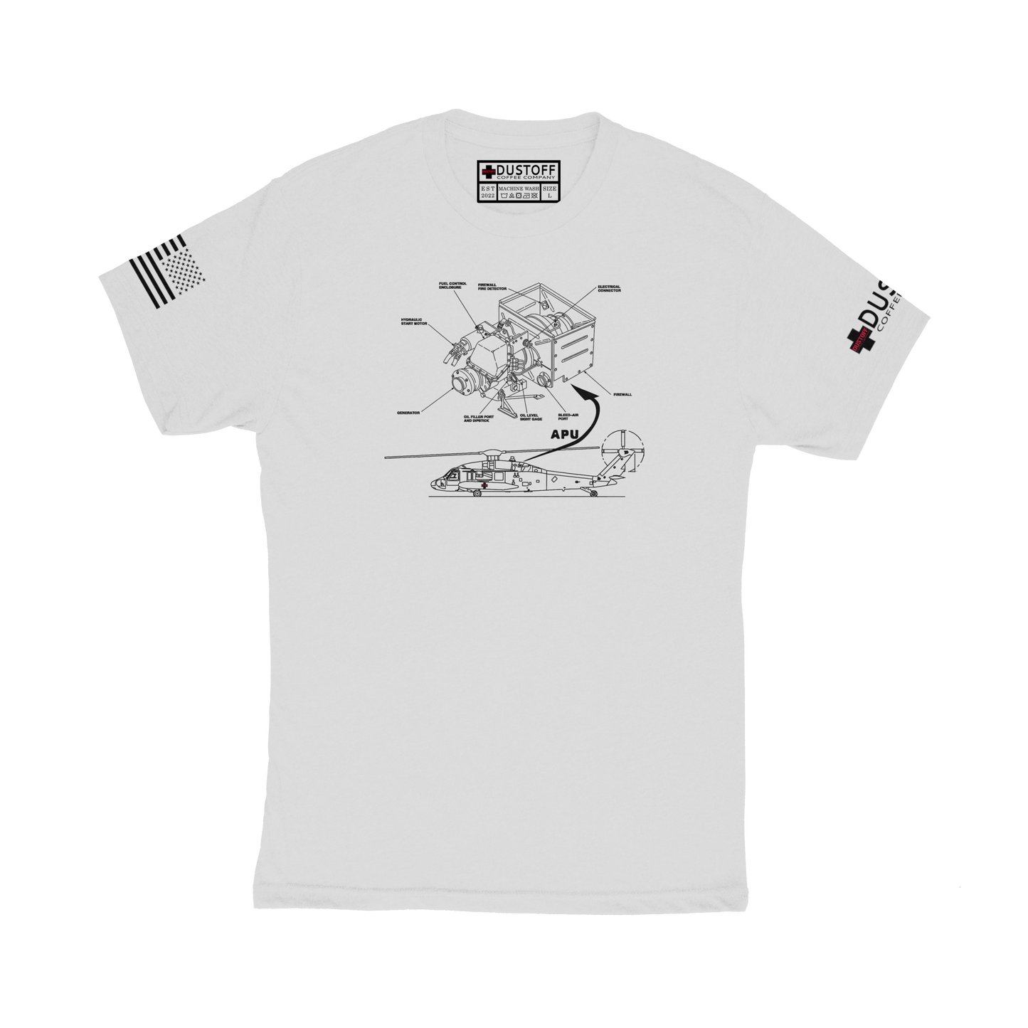Auxiliary Power Unit (APU) T-Shirt (UH-60 Blackhawk - Schematic Series) - DUSTOFF Coffee Company