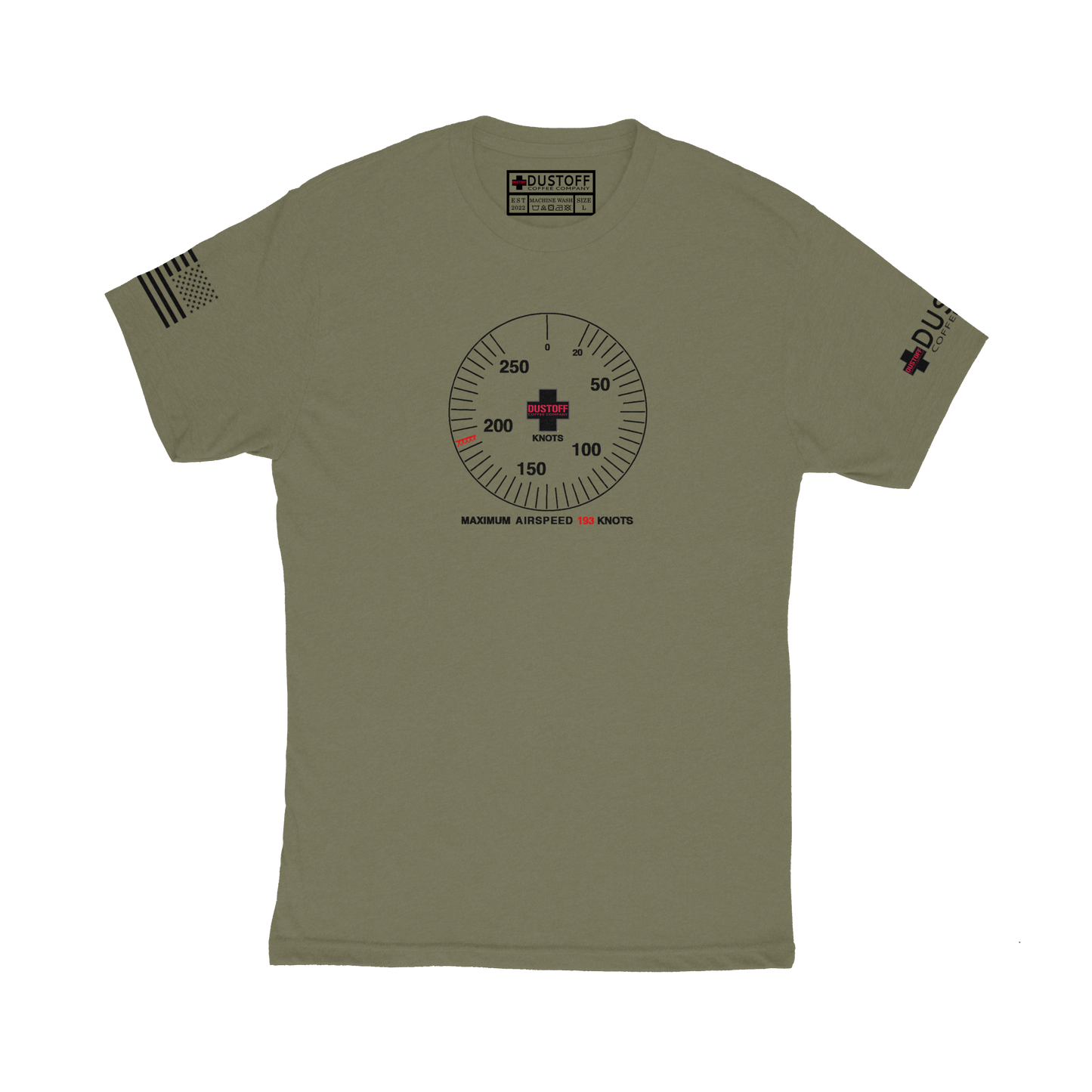 Airspeed Indicator T-Shirt (UH-60 Blackhawk - Schematic Series) - DUSTOFF Coffee Company