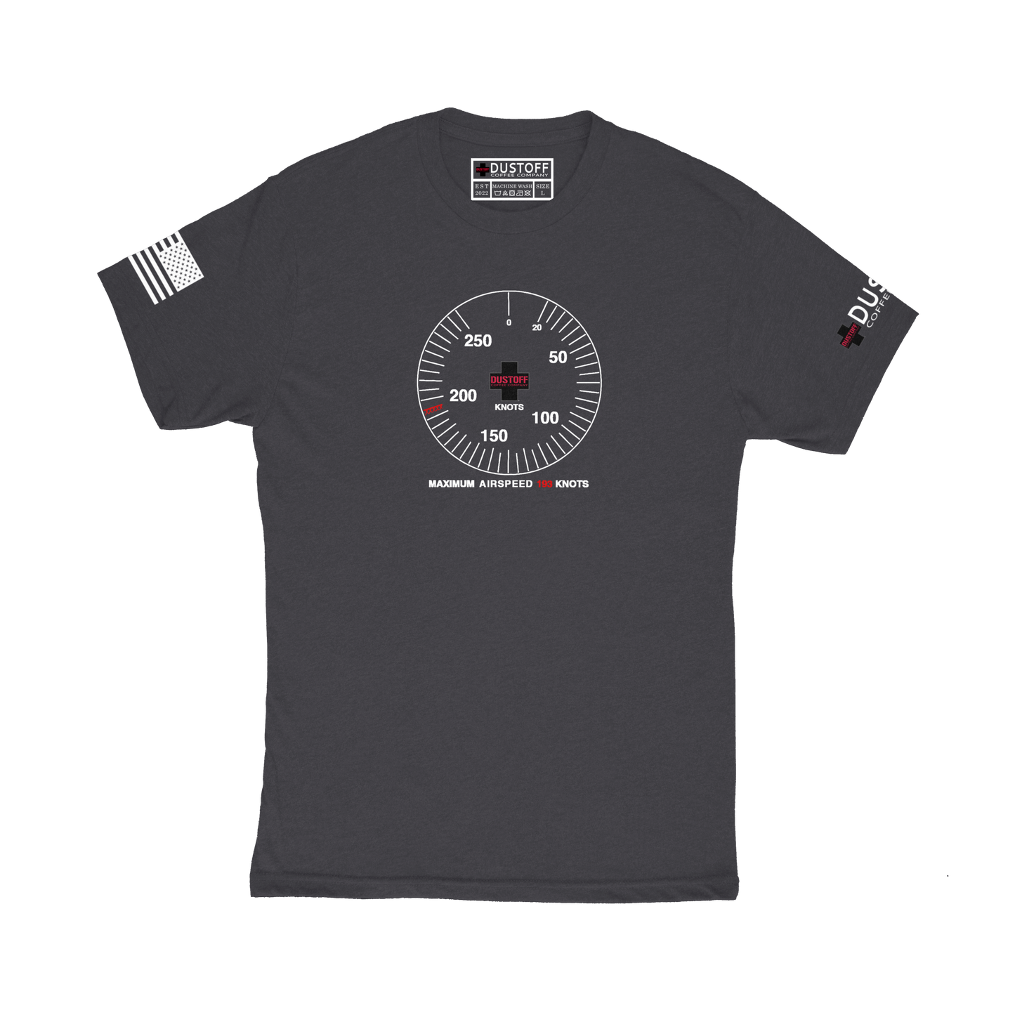 Airspeed Indicator T-Shirt (UH-60 Blackhawk - Schematic Series) - DUSTOFF Coffee Company