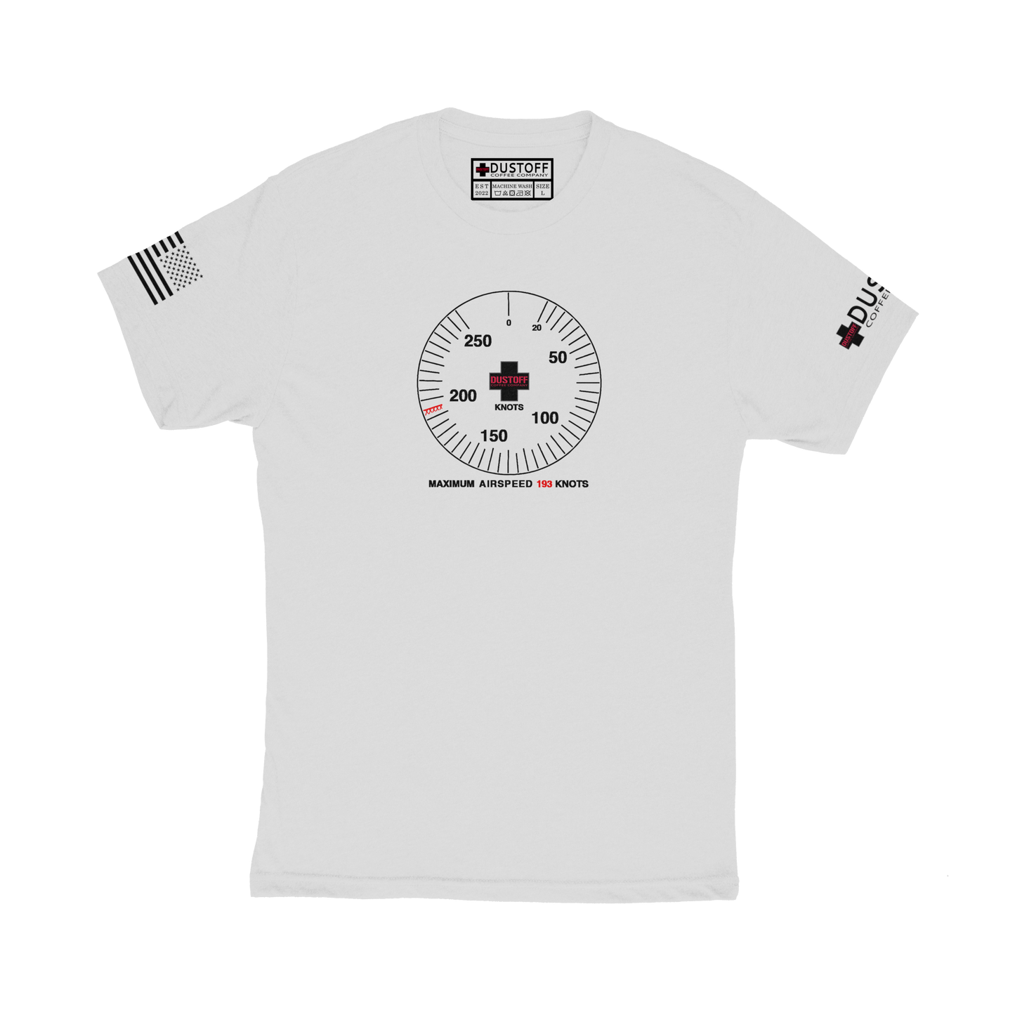 Airspeed Indicator T-Shirt (UH-60 Blackhawk - Schematic Series) - DUSTOFF Coffee Company