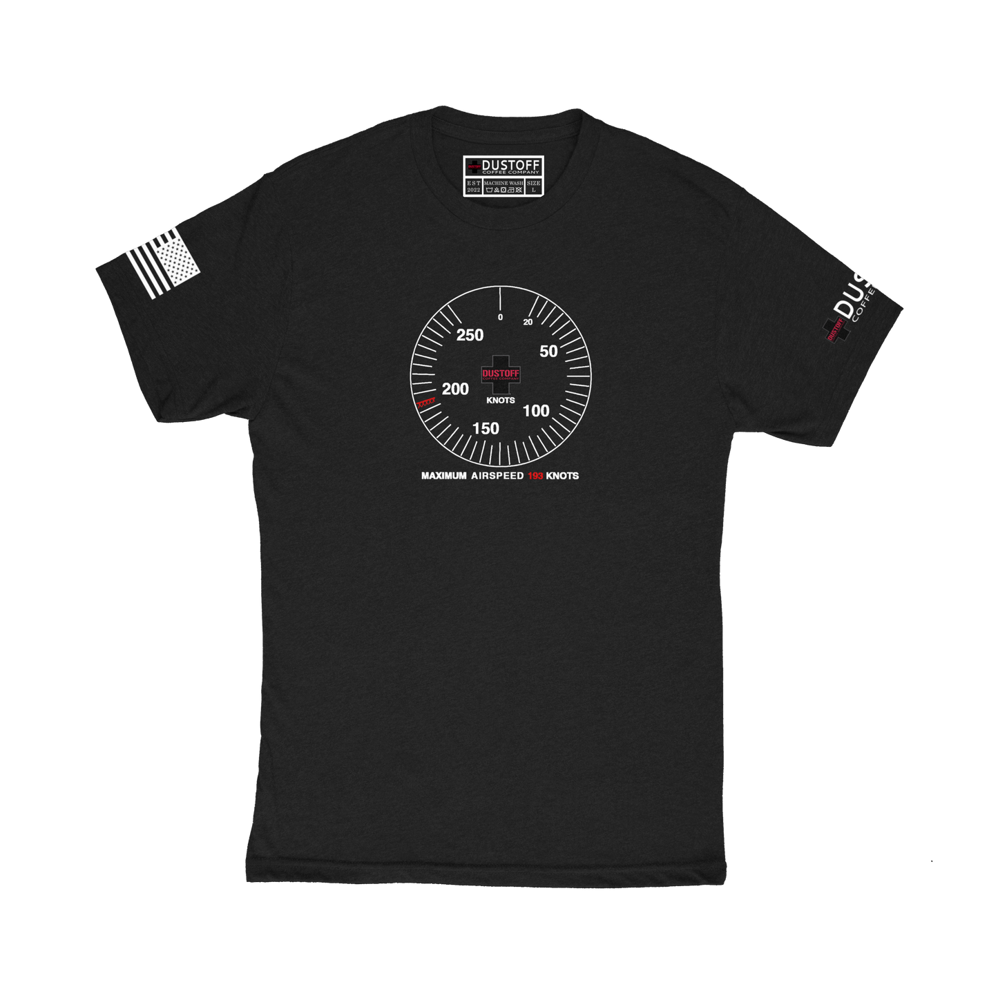 Airspeed Indicator T-Shirt (UH-60 Blackhawk - Schematic Series) - DUSTOFF Coffee Company