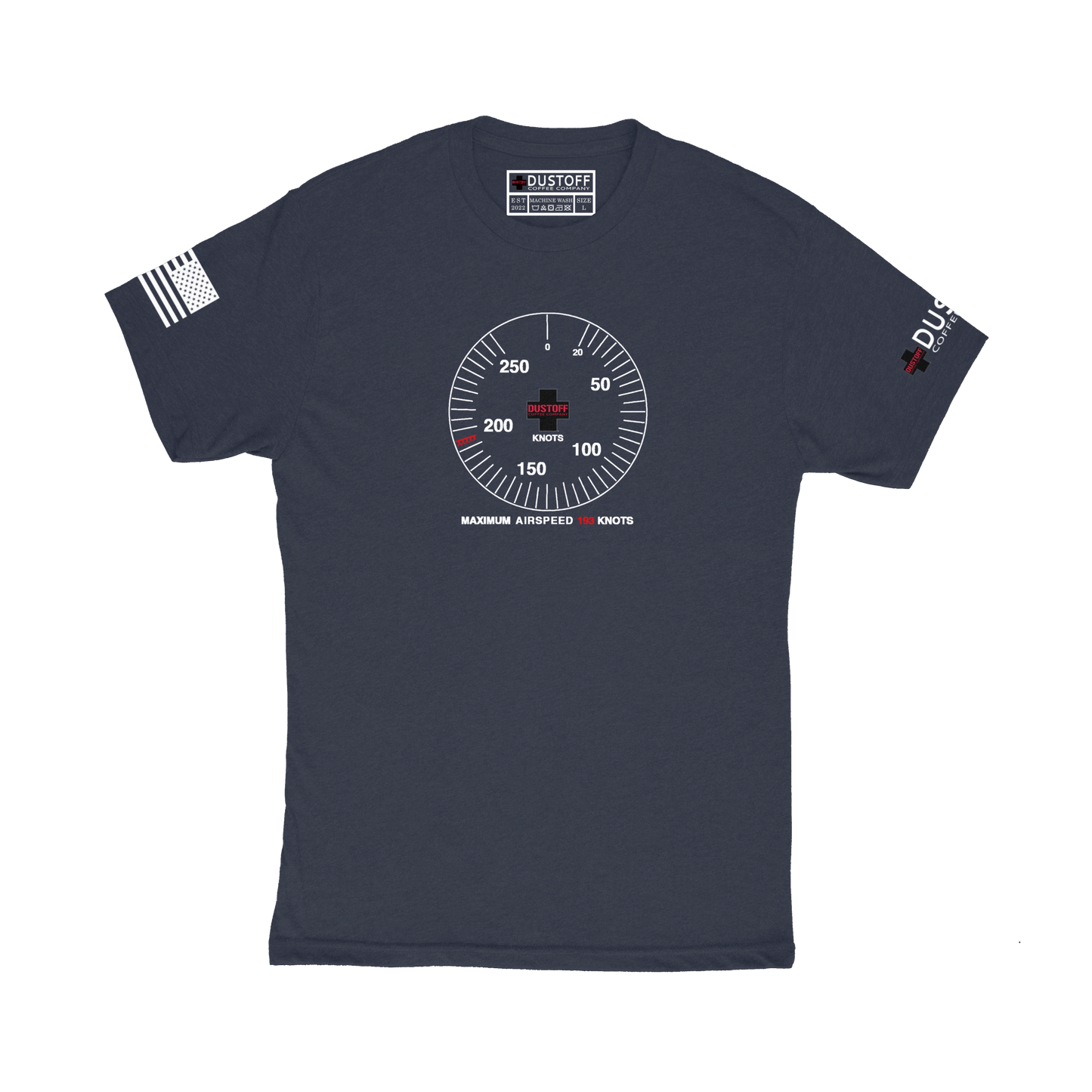 Airspeed Indicator T-Shirt (UH-60 Blackhawk - Schematic Series) - DUSTOFF Coffee Company