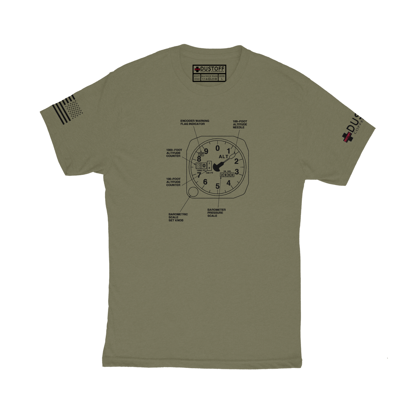 Altimeter T-Shirt (UH-60 Blackhawk - Schematic Series) - DUSTOFF Coffee Company